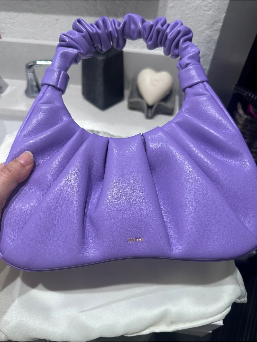 Gabbi Ruched Hobo Handbag - Purple JW PEI - Picture 2 of 7